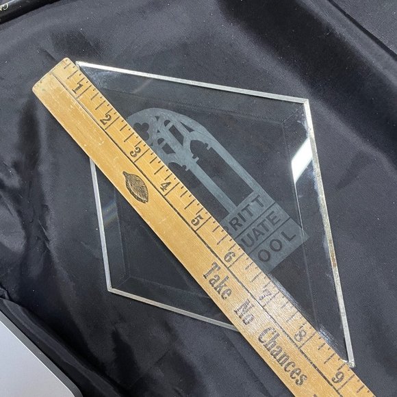 Nashville TN History Scarritt Graduate School diamond shape beveled etched glass - Picture 4 of 8